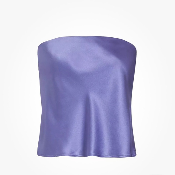 Reformation Spritz Silk Strapless Silk Top
Size Medium Lilac - Picture 7 of 8
